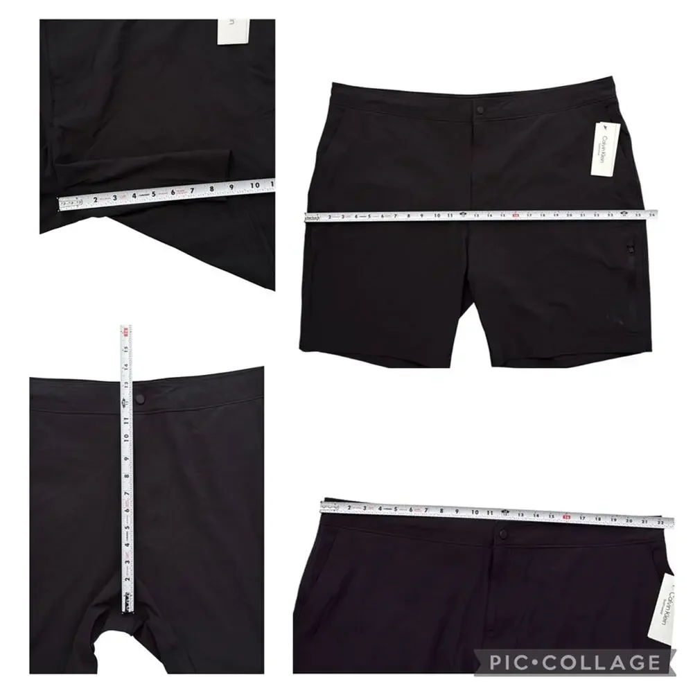 Calvin Klein Hybrid Shorts Swim Black Swimwear Size XXL Stretch UPF Quick Dry